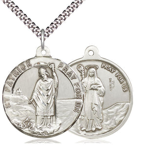 Sterling Silver Saint Patrick Pendant Necklace