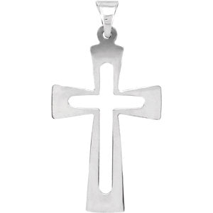 Sterling Silver 27.5x18 MM Cross Pendant