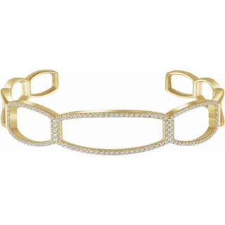 14K Yellow 3/4 CTW Natural Diamond Cuff 6 1/4" Bracelet