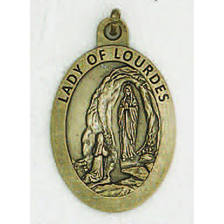Bulk 1 inch Premium Lady of Lourdes Medals in Brass Tone - 2 options