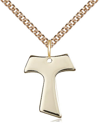 14kt Gold Filled Tau Cross Medal Religious Jewelry