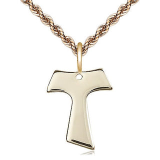 14kt Gold Filled Tau Cross Medal Religious Jewelry