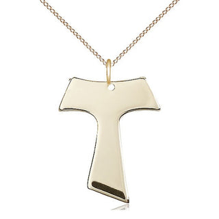 14kt Gold Filled Tau Cross Medal Catholic Jewelry