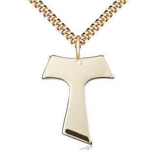 14kt Gold Filled Tau Cross Medal Catholic Jewelry