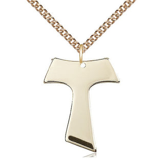 14kt Gold Filled Tau Cross Medal Catholic Jewelry