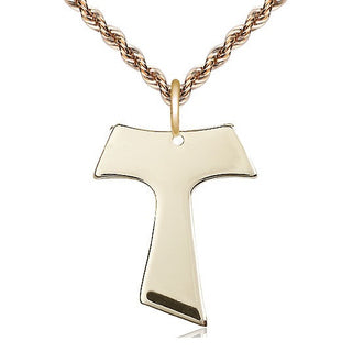14kt Gold Filled Tau Cross Medal Catholic Jewelry