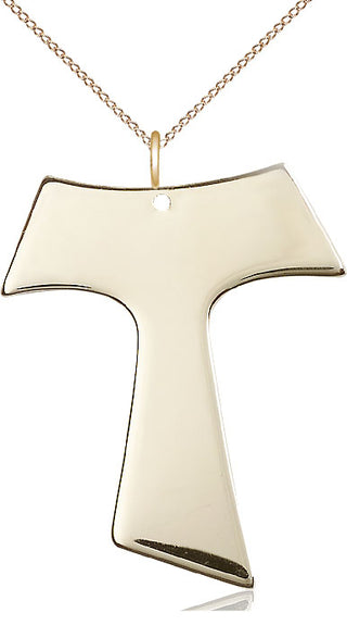 14kt Gold Filled Tau Cross Medal Catholic Jewelry