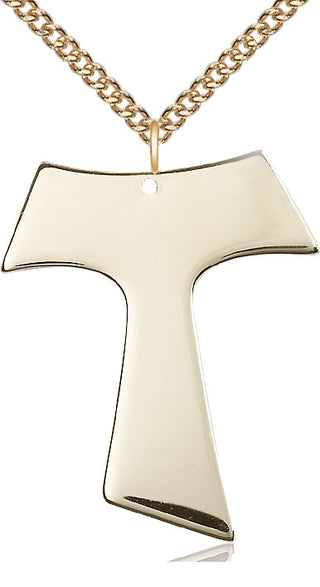 14kt Gold Filled Tau Cross Medal Catholic Jewelry