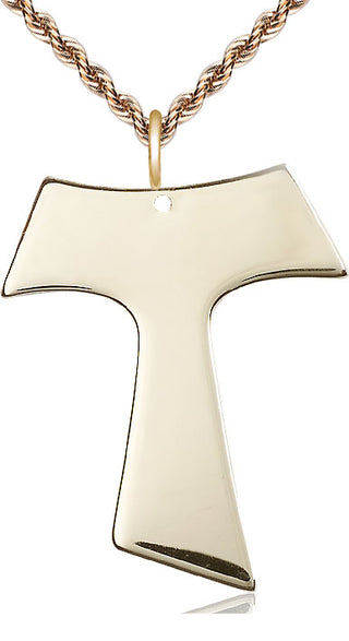 14kt Gold Filled Tau Cross Medal Catholic Jewelry