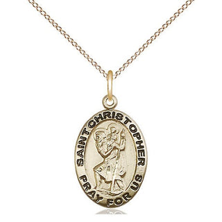 14kt Gold Filled Saint Christopher Medal Religious Jewelry Engraved Catholic Saint Jewelry