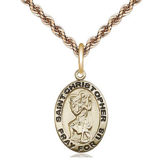 14kt Gold Filled Saint Christopher Medal Religious Jewelry Engraved Catholic Saint Jewelry