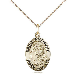 14kt Gold Filled Saint Anthony of Padua Medal Religious Jewelry Engraved Catholic Saint Jewelry