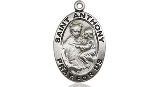 Sterling Silver Saint Anthony of Padua Medal Religious Jewelry Engraved Catholic Saint Jewelry