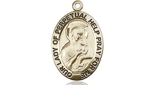 14kt Gold Filled Our Lady of Perpetual Help Medal Engraved Catholic Saint Jewelry