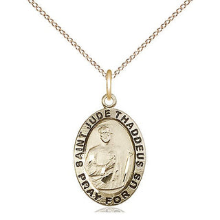 14kt Gold Filled Saint Jude Medal Religious Jewelry Engraved Catholic Saint Jewelry