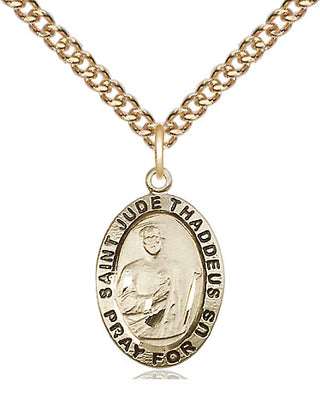 14kt Gold Saint Jude Medal Engraved Catholic Saint Jewelry