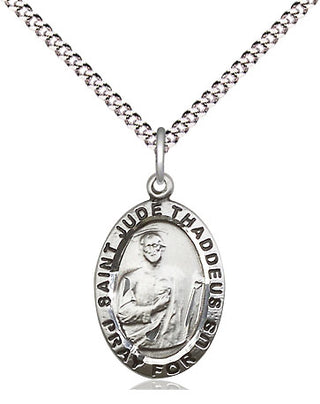 Sterling Silver Saint Jude Medal Religious Jewelry Engraved Catholic Saint Jewelry