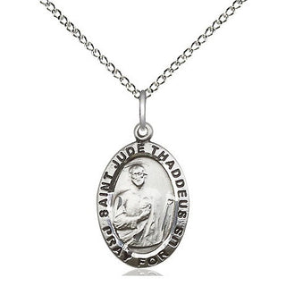 Sterling Silver Saint Jude Medal Religious Jewelry Engraved Catholic Saint Jewelry