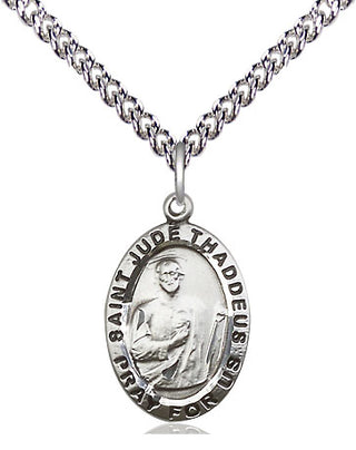 Sterling Silver Saint Jude Medal Religious Jewelry Engraved Catholic Saint Jewelry