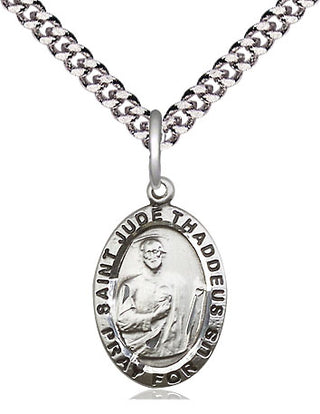Sterling Silver Saint Jude Medal Religious Jewelry Engraved Catholic Saint Jewelry