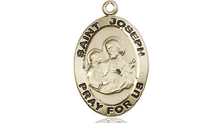 14kt Gold Filled Saint Joseph Medal Engraved Catholic Saint Jewelry