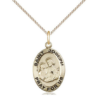 14kt Gold Filled Saint Joseph Medal Religious Jewelry Engraved Catholic Saint Jewelry