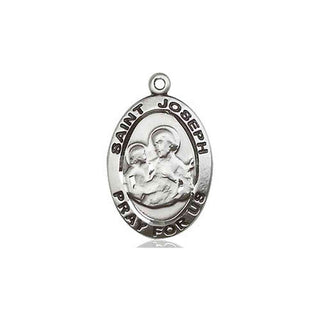 Pewter Saint Joseph Medal Engraved Catholic Saint Jewelry