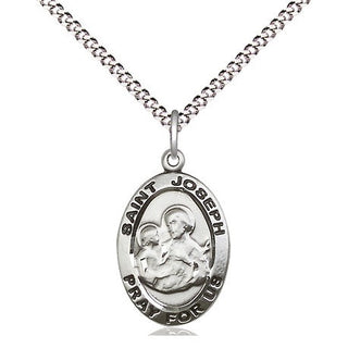 Pewter Saint Joseph Medal Religious Jewelry Engraved Catholic Saint Jewelry