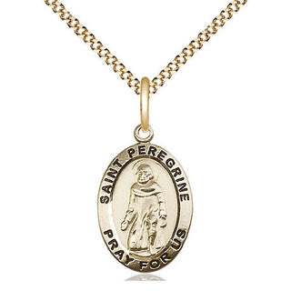 14kt Gold Filled Saint Peregrine Medal Religious Jewelry Engraved Catholic Saint Jewelry