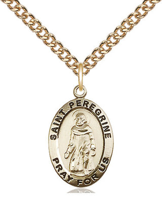 14kt Gold Filled Saint Peregrine Medal Religious Jewelry Engraved Catholic Saint Jewelry