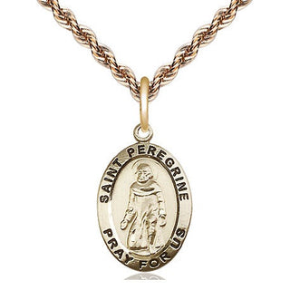 14kt Gold Filled Saint Peregrine Medal Religious Jewelry Engraved Catholic Saint Jewelry