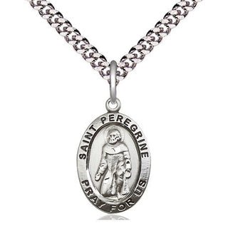 Pewter Saint Peregrine Medal Religious Jewelry Engraved Catholic Saint Jewelry