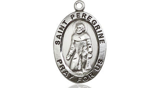 Sterling Silver Saint Peregrine Medal Religious Jewelry Engraved Catholic Saint Jewelry