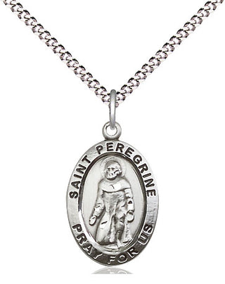 Sterling Silver Saint Peregrine Medal Religious Jewelry Engraved Catholic Saint Jewelry