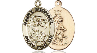 14kt Gold Filled Saint Michael the Archangel Medal Engraved Catholic Saint Jewelry