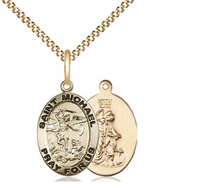 14kt Gold Filled Saint Michael the Archangel Medal Religious Jewelry Engraved Catholic Saint Jewelry
