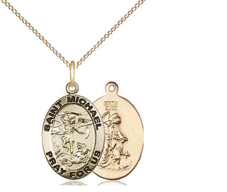 14kt Gold Filled Saint Michael the Archangel Medal Religious Jewelry Engraved Catholic Saint Jewelry