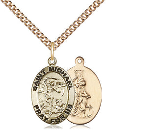 14kt Gold Filled Saint Michael the Archangel Medal Religious Jewelry Engraved Catholic Saint Jewelry