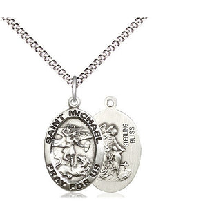 Sterling Silver Saint Michael the Archangel Medal Religious Jewelry Engraved Catholic Saint Jewelry