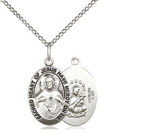 Sterling Silver Scapular Medal Religious Jewelry