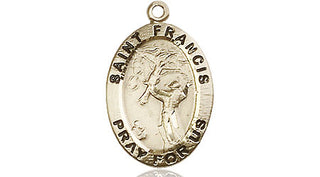 14kt Gold Filled Saint Francis of Assisi Medal Engraved Catholic Saint Jewelry