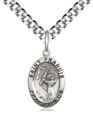 Pewter Saint Francis of Assisi Medal Religious Jewelry Engraved Catholic Saint Jewelry