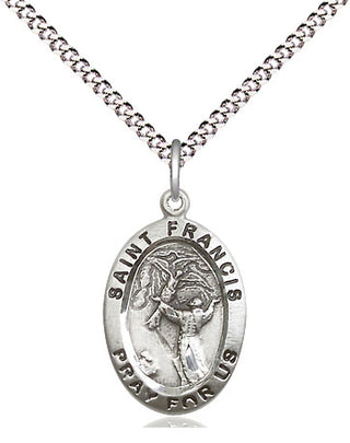 Sterling Silver Saint Francis of Assisi Medal Religious Jewelry Engraved Catholic Saint Jewelry