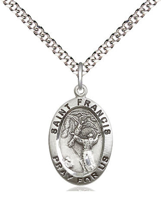 Sterling Silver Saint Francis of Assisi Medal Religious Jewelry Engraved Catholic Saint Jewelry