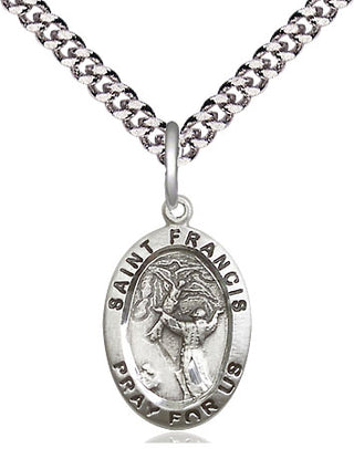 Sterling Silver Saint Francis of Assisi Medal Religious Jewelry Engraved Catholic Saint Jewelry