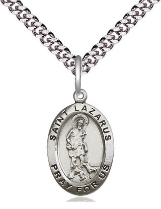 Sterling Silver Saint Lazarus Medal Religious Jewelry Engraved Catholic Saint Jewelry