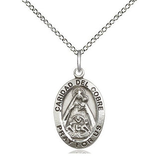Sterling Silver Caridad del Cobre Medal Religious Jewelry Engraved Catholic Saint Jewelry