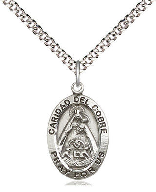 Sterling Silver Caridad del Cobre Medal Religious Jewelry Engraved Catholic Saint Jewelry