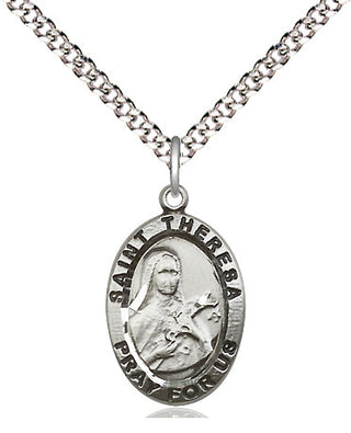 Pewter Saint Theresa Medal Religious Jewelry Engraved Catholic Saint Jewelry