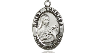 Sterling Silver Saint Theresa Medal Religious Jewelry Engraved Catholic Saint Jewelry